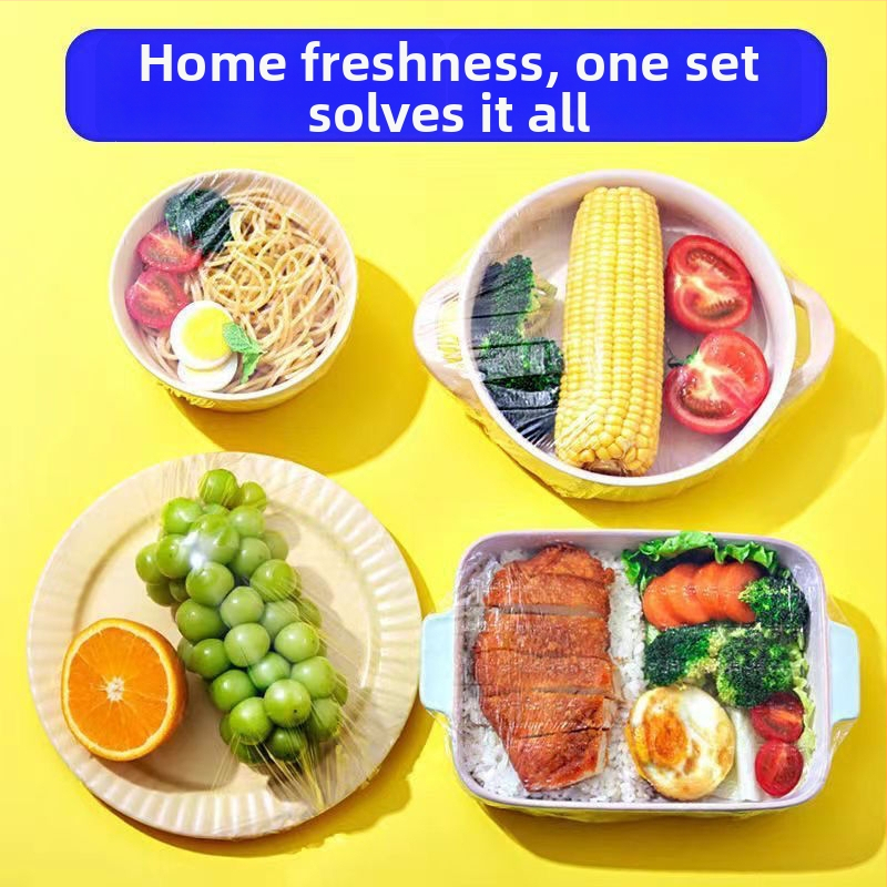 Fólia na uchovanie čerstvosti potravín – jednorazová, domáce použitie (Značka: YUNQIE; Materiál: PE; 1 ks; Balenie: 100 tašiek/krabica; Trvanlivosť: 36 mesiacov)