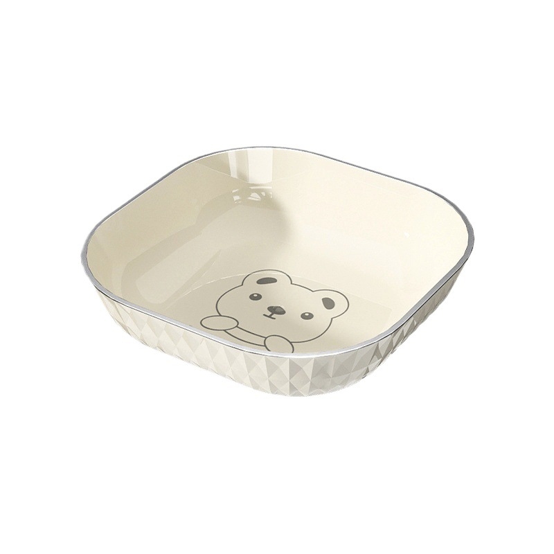 Műanyag négyszögletes snack-tál – egyszerű stílus, új kínai stílus, felnőttek számára