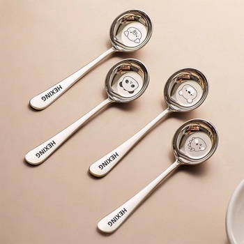 Žlica za juhu od 316 nehrđajućeg čelika, okrugla glava, za djecu, ravno dno, kvaliteta hrane