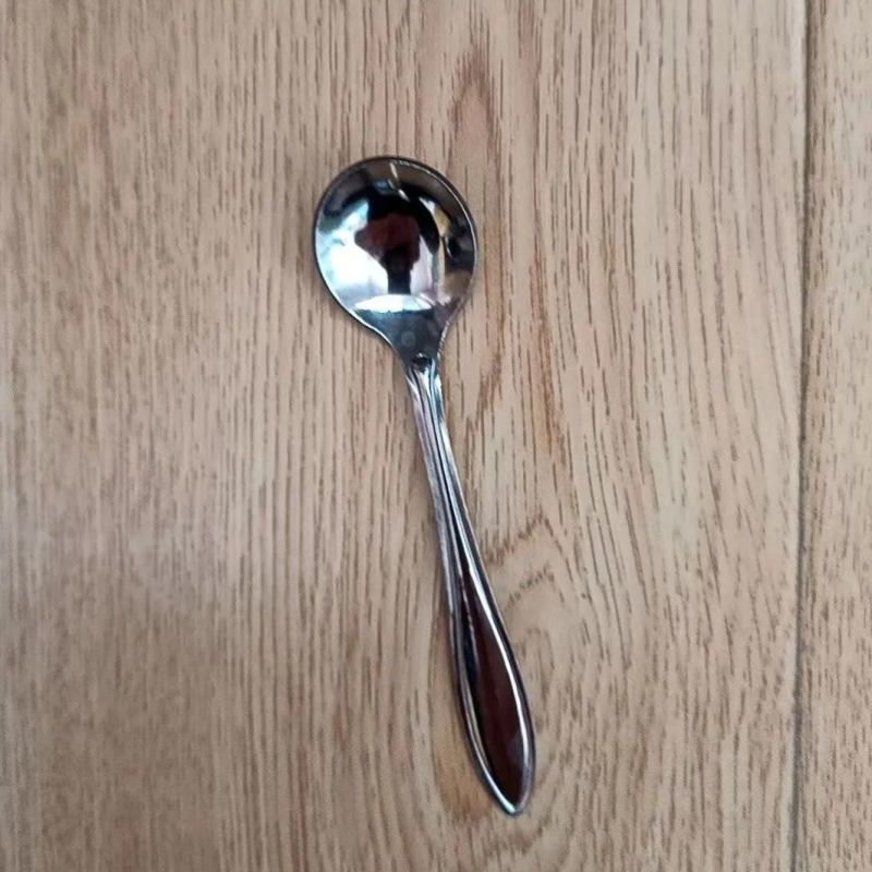 Žlica za juhu od 316 nehrđajućeg čelika, okrugla glava, za djecu, ravno dno, kvaliteta hrane