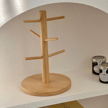 Bambusz pohár tartó asztali rendező — fúrás nélküli, 0,641 kg, 2024-ben bevezetve