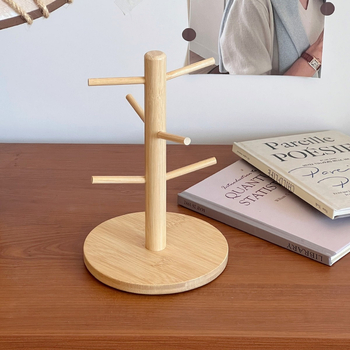 Bambusz pohár tartó asztali rendező — fúrás nélküli, 0,641 kg, 2024-ben bevezetve