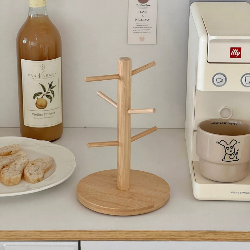 Bambusz pohár tartó asztali rendező — fúrás nélküli, 0,641 kg, 2024-ben bevezetve