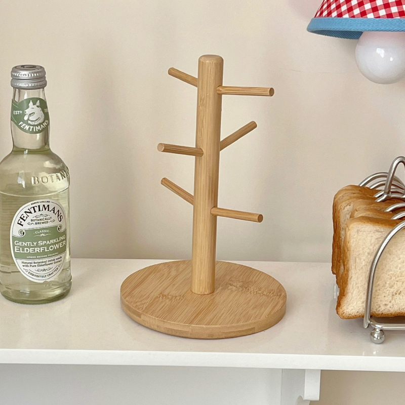 Bambusz pohár tartó asztali rendező — fúrás nélküli, 0,641 kg, 2024-ben bevezetve