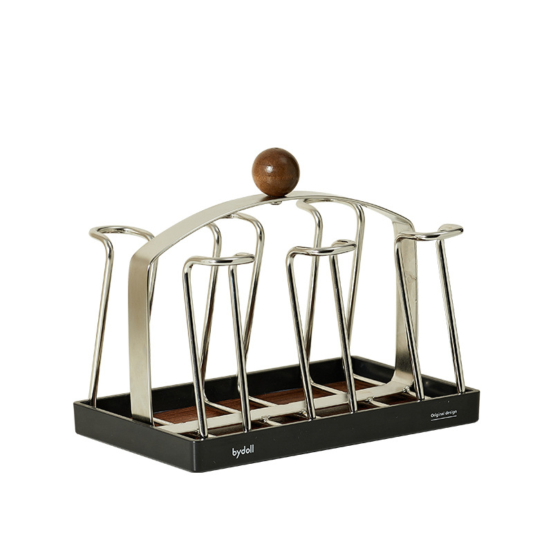 Asztali pohártartó csepegtető — rozsdamentes acél, könnyed luxus retro stílus, poharak és borospoharak számára