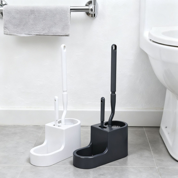Shengjian set četke za WC s mekim vlaknima, zidni montažni bez bušenja, četka za uske prostore
