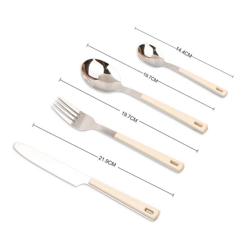 Set tacâmuri 24 de piese din oțel inoxidabil 410, finisaj oglindit, în cutie cadou