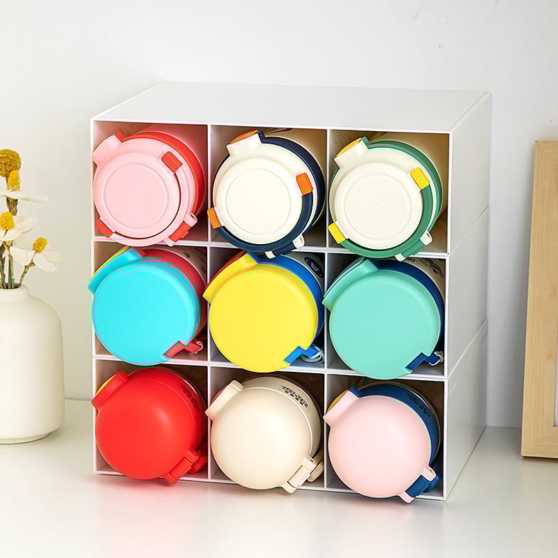 Suport pentru pahare de birou — plastic, stil modern minimalist, rezistent la praf, capacitate mare