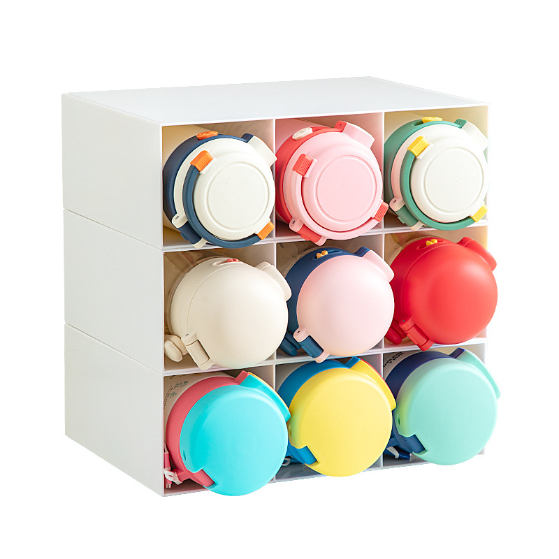 Suport pentru pahare de birou — plastic, stil modern minimalist, rezistent la praf, capacitate mare