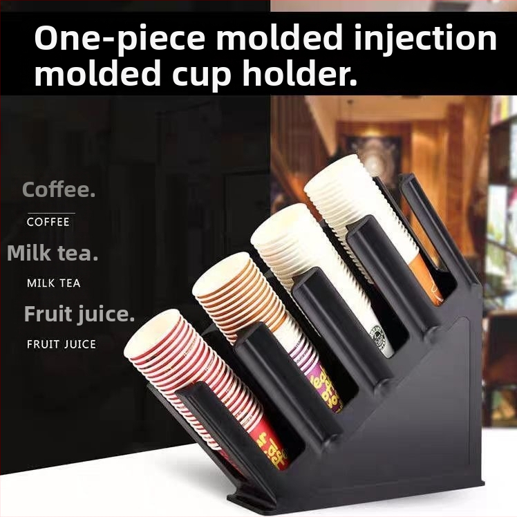 Suport din plastic pentru pahare, cu patru compartimente înclinate, turnare prin injecție, 750 g