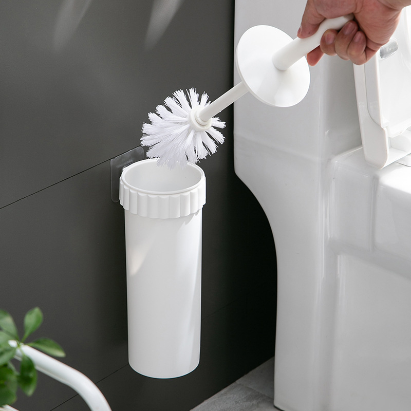 Set četke za WC u jednostavnom stilu s dvostrukom namjenom — za viseće ili stojeće korištenje, plastični materijal, branda Jialeshi, težina oko 200 g
