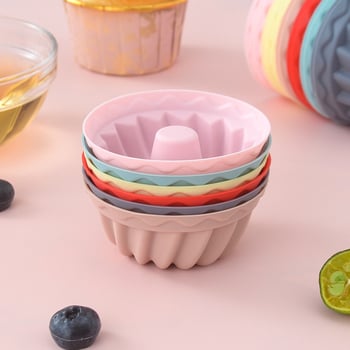 Καλούπι σιλικόνης για κέικ – στρογγυλό φορμάκι για μαφίν, φόρμα για αυγό-τάρτ, περιστρεφόμενο σκεύος ψησίματος