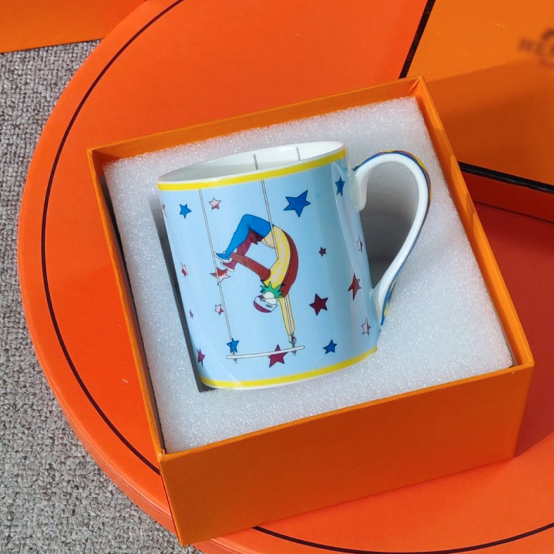 Dječji set posuđa od kostnog porcelana s uzorkom cirkuske karikature (porcelan s više od 36% kostne prašine; pogodno za mikrovalnu; mogućnost prilagodbe; kutija za darove)