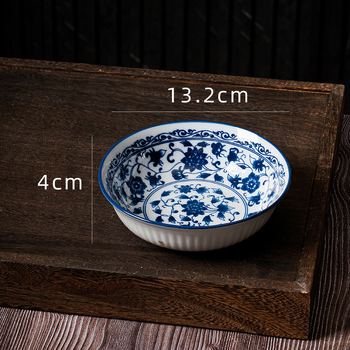 Porcelanska tanjura za užinu u retro stilu, kružnog oblika, pod glazurom, bez logotipa
