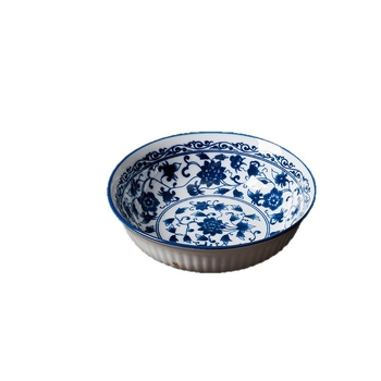 Porcelanska tanjura za užinu u retro stilu, kružnog oblika, pod glazurom, bez logotipa
