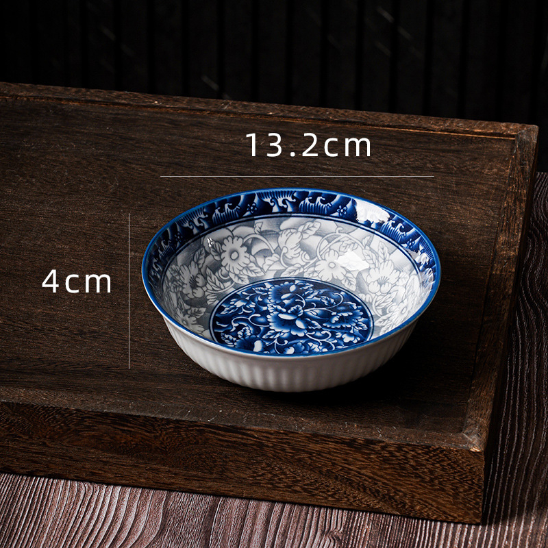 Porcelanska tanjura za užinu u retro stilu, kružnog oblika, pod glazurom, bez logotipa