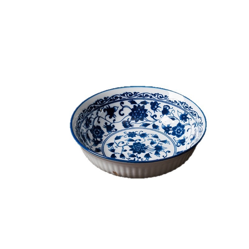 Porcelanska tanjura za užinu u retro stilu, kružnog oblika, pod glazurom, bez logotipa