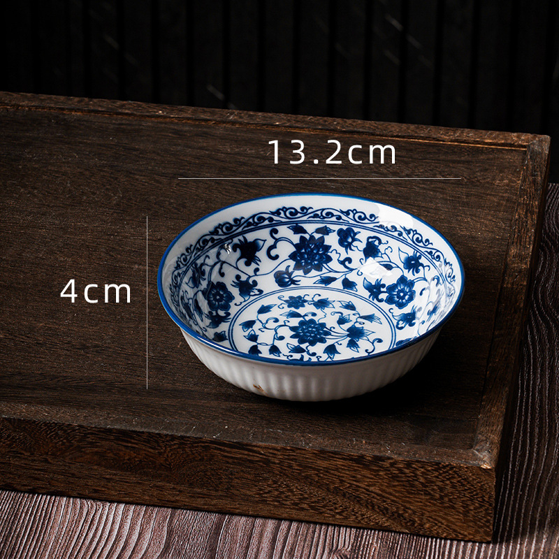 Porcelanska tanjura za užinu u retro stilu, kružnog oblika, pod glazurom, bez logotipa