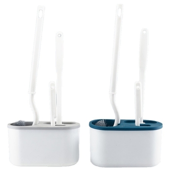 Комплект за четка за тоалетна – японска S-образна форма, 3-частен комплект за домашно почистване, пластмасов материал