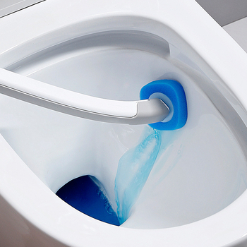 Сменяем еднократен комплект за четка за тоалетна – модерен минималистичен пластмасов почистващ инструмент с възможност за персонализация