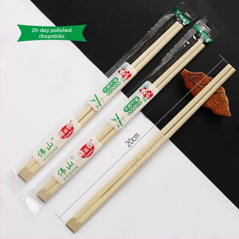 Jednorazové bambusové chopsticks značky Weishan s logom, prispôsobiteľné spracovanie, biologicky rozložiteľné, ideálne pre balenie čínskeho jedla