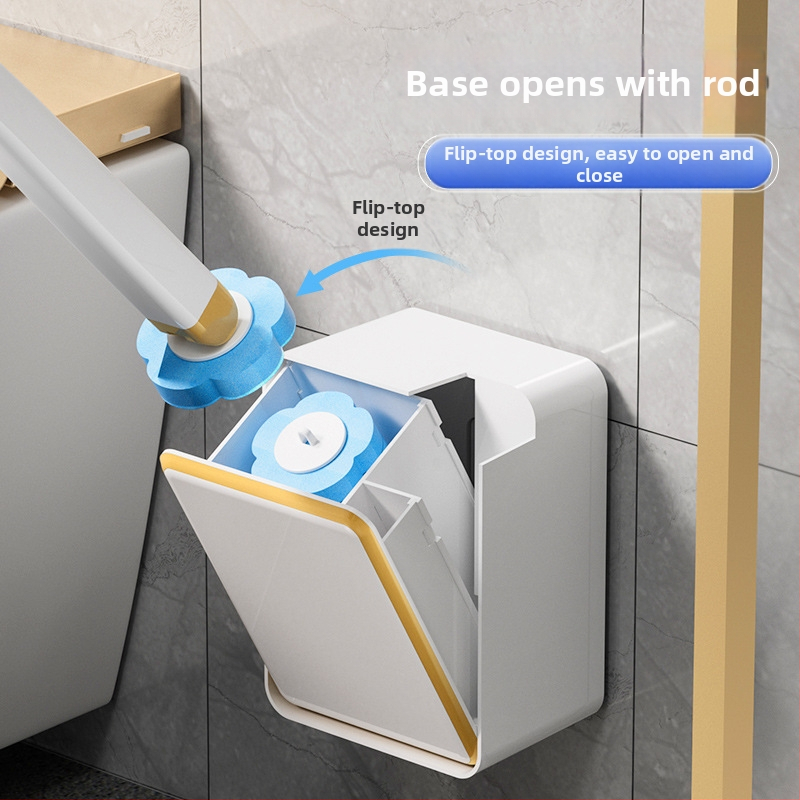 Nástenný set kefy na záchod s rozpúšťateľnou výmennou hlavou – čistenie bez slepého uhla, domáca jednorazová kefa na toaletu | Značka: More than a hundred good; Materiál: Plast; Spracovanie prispôsobenia: Áno; Licencované súkromné označenie: Áno