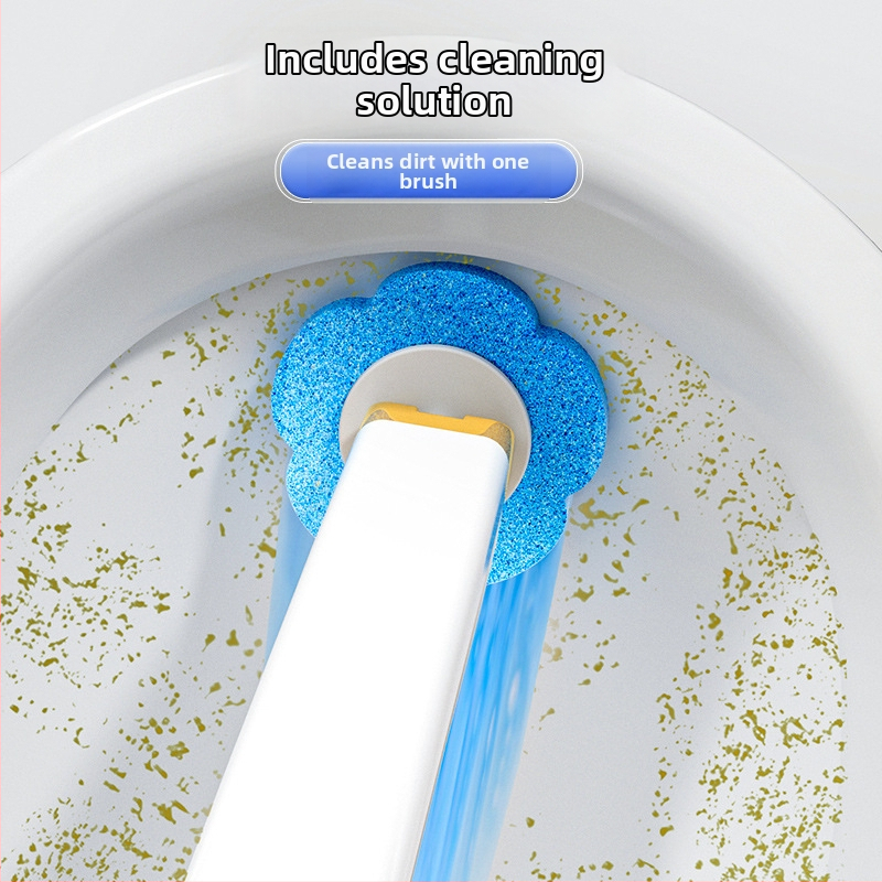 Nástenný set kefy na záchod s rozpúšťateľnou výmennou hlavou – čistenie bez slepého uhla, domáca jednorazová kefa na toaletu | Značka: More than a hundred good; Materiál: Plast; Spracovanie prispôsobenia: Áno; Licencované súkromné označenie: Áno