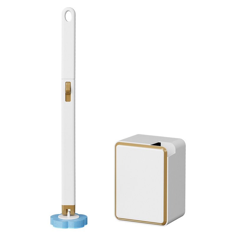 Стенно монтиран комплект за четка за тоалетна с разтваряща се сменяема глава – почистване без мъртви ъгли, еднократна за домакинството | Марка: More than a hundred good; Материал: Пластмаса; Обработка по заявка: Да; Лицензирана частна марка: Да