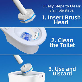 Love jujie Vymeniteľná hlava štetky na toaletu – nástenné upevnenie, dlhé madlo, plast, moderný minimalistický štýl