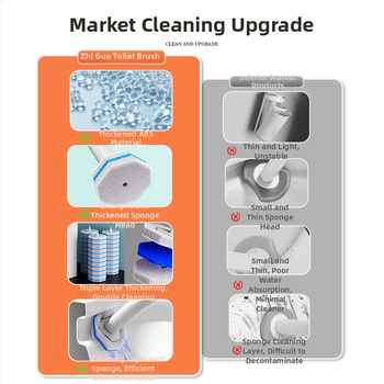 Love jujie Vymeniteľná hlava štetky na toaletu – nástenné upevnenie, dlhé madlo, plast, moderný minimalistický štýl