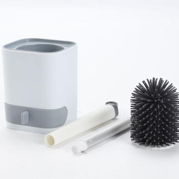 Квадратен комплект за четка за тоалетна с дренаж, стенен монтаж, без мъртви ъгли (Пластмаса • XR марка • 285 g)