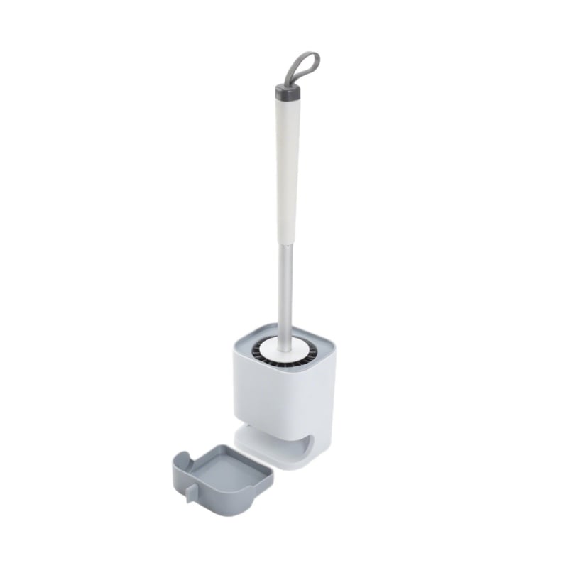 Квадратен комплект за четка за тоалетна с дренаж, стенен монтаж, без мъртви ъгли (Пластмаса • XR марка • 285 g)