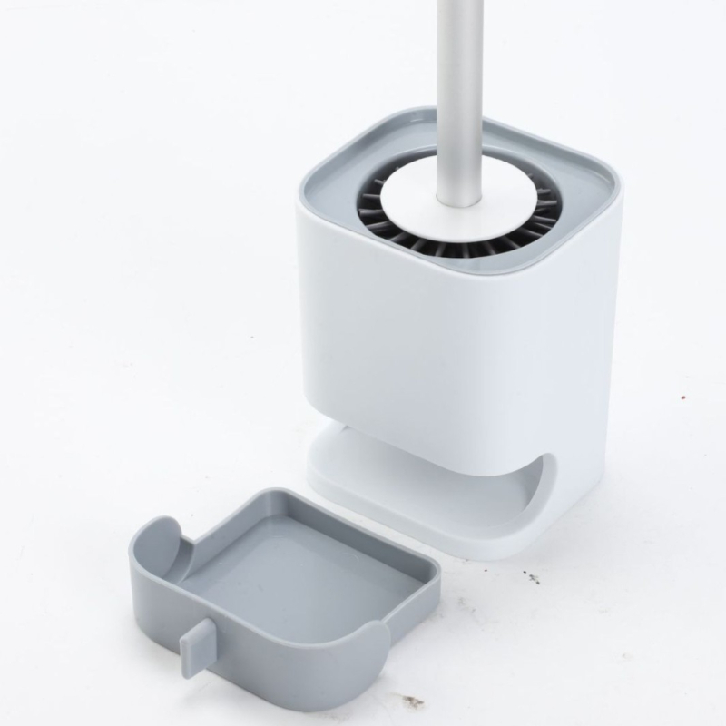 Квадратен комплект за четка за тоалетна с дренаж, стенен монтаж, без мъртви ъгли (Пластмаса • XR марка • 285 g)