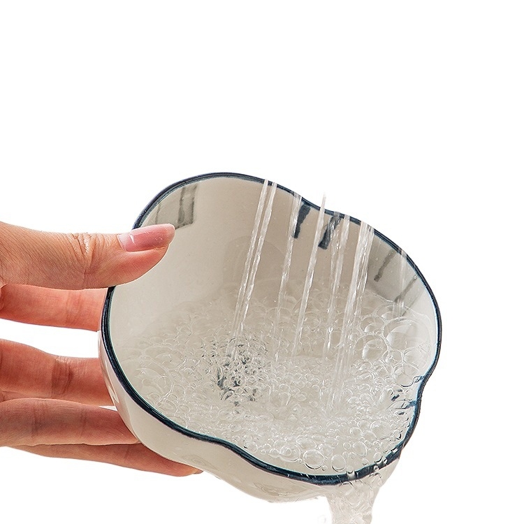 Vas de sos din porțelan, stil japonez, formă neregulată, suprafață pictată manual, model 69850