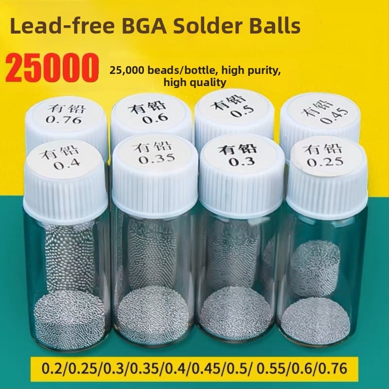 Μπίλες κασσίτερου για BGA, μολυβδινές, 25.000 τεμάχια σε μικρό μπουκαλάκι