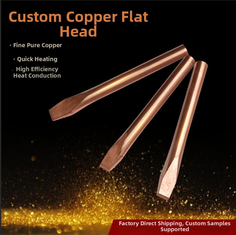 Άκρη κολλήματος από χαλκό με επίπεδη κεφαλή, για μηχανές συγκόλλησης, 350-450°C