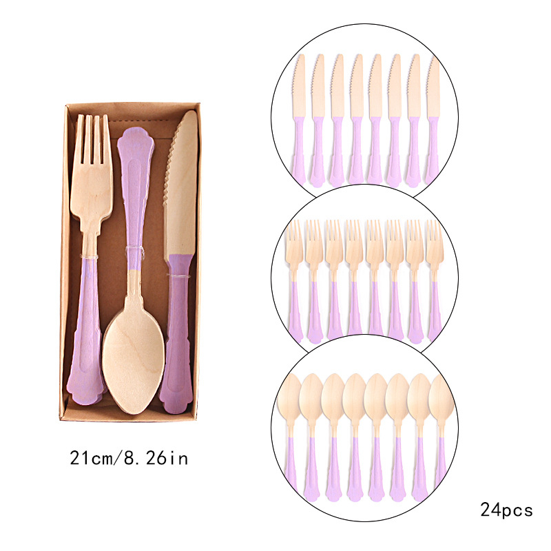 Jednokratni drveni pribor: žlica, vilica i nož