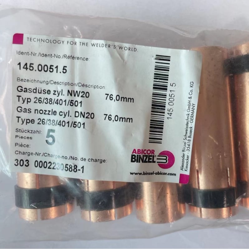 Bincail ακροφύσιο συγκόλλησης αερίου για ρομποτική συγκόλληση με κυλινδρική μόνωση