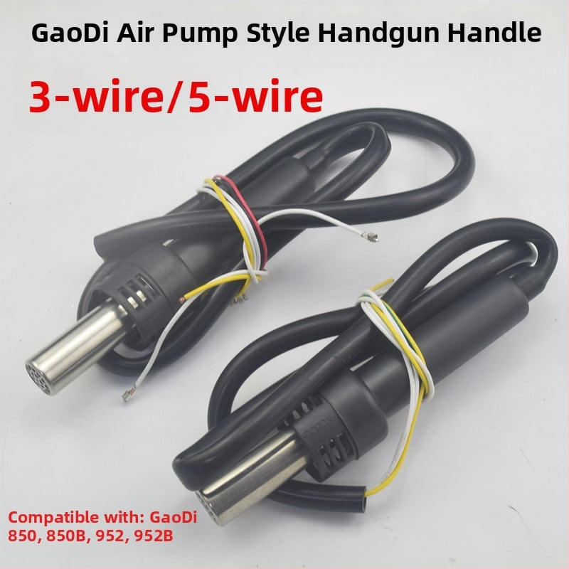 Gaudi λαβή θερμού αέρα για σειρές 850/850B/952D/952 – ρύθμιση θερμοκρασίας 200–480°C, ροή αέρα 1