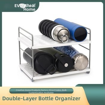 Stolný viacposchodový plastový stojan na poháre, rozšíriteľné úložné priestory a izolačný organizér pohárov - Aiweijia KH20031, moderný dizajn