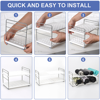 Настолен многоетажен пластмасов държач за чаши с разширяемо съхранение, изолиран органайзер Aiweijia KH20031, модерен дизайн