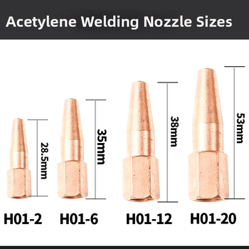 Tryska zváracia s funkciou výstrelu a odsávania, model H01-6, z plného medi, dĺžka 20, zvárací prúd 100 A, priemer drôtu 6
