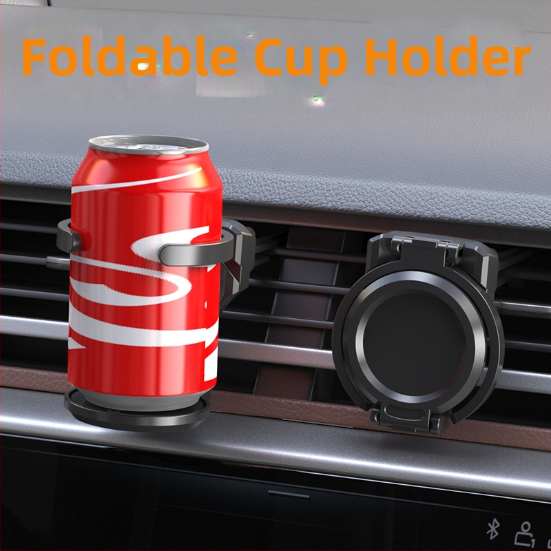 Автомобилен държач за чаша – сгъваем държач за напитки, ABS + пяна подложка, за въздушен изход, многофункционален