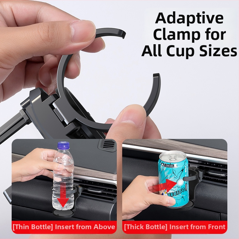 Автомобилен държач за чаша – сгъваем държач за напитки, ABS + пяна подложка, за въздушен изход, многофункционален
