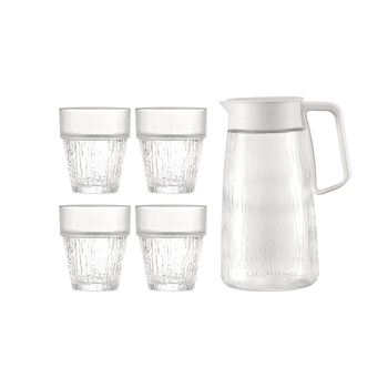 Κανάδες γυάλινες για κρύο νερό, νορδικού στυλ, 5 τεμάχια με ποτήρια (γυαλί Soda-Lime)