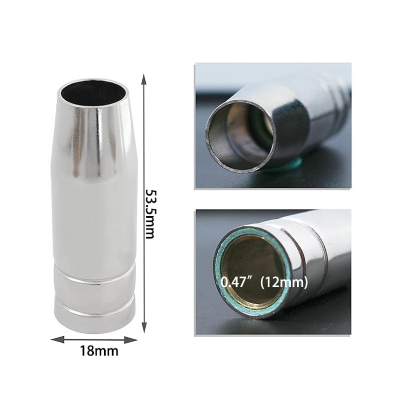 Jin Jiayue Set zaštitnih mlaznica 15AK s vodljivom mlaznicom i kućištem za plinsko-štitno zavarivanje 15AK, 13 kom., promjeri 0,6/0,8/0,9/1,0/1,2 mm