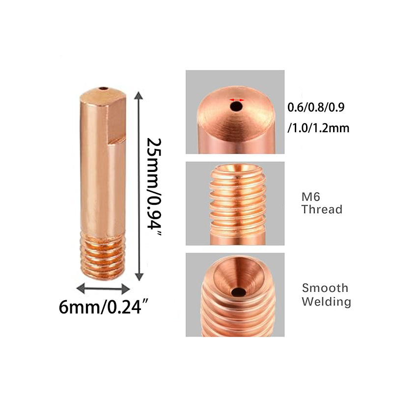 Jin Jiayue Set zaštitnih mlaznica 15AK s vodljivom mlaznicom i kućištem za plinsko-štitno zavarivanje 15AK, 13 kom., promjeri 0,6/0,8/0,9/1,0/1,2 mm