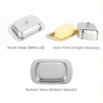 Box na maslo z nerezovej ocele – minimalistický moderný dizajn, potlač loga k dispozícii, prispôsobiteľnosť, prémiová kvalita