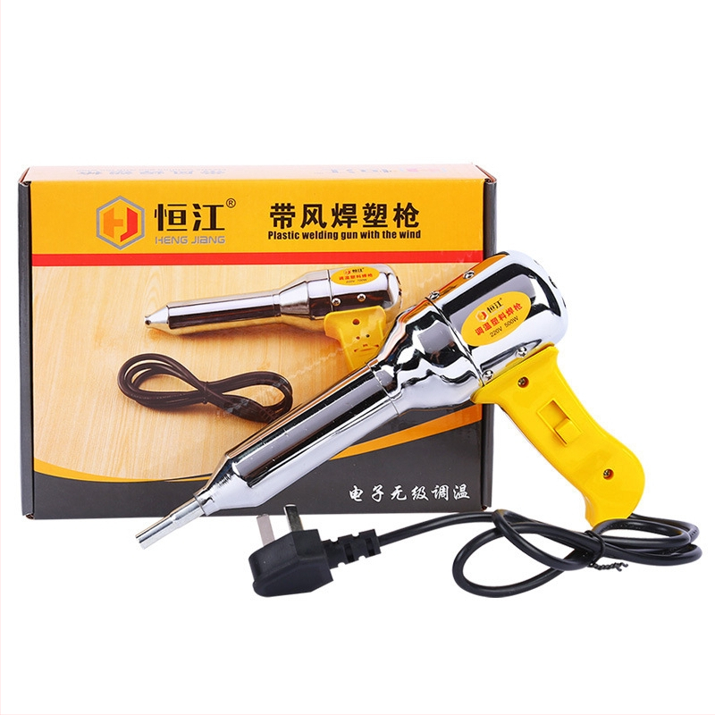 Műanyag hegesztő forrólevegős pisztoly hőmérsékletszabályozással, 500W, ipari szint, 220V, tartozék: hegesztő fúvóka, alkalmas autóvinil felhordására