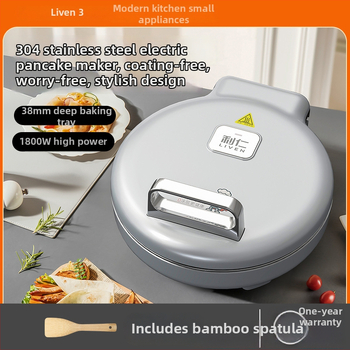 Liren elektrický panv na palacinky - nerezová oceľ, dvojstranné vykurovanie, 1800W, model LR-B3196, pre 4–5 osôb